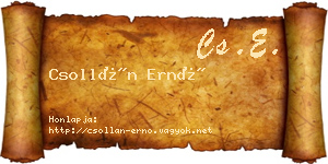 Csollán Ernő névjegykártya