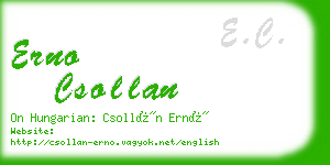 erno csollan business card